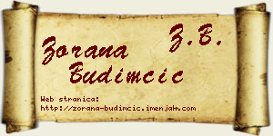 Zorana Budimčić vizit kartica